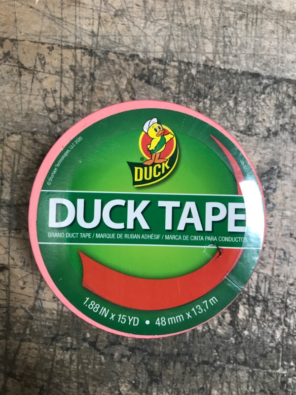 Photo 2 of Duck Brand 1.88 in. X 15 Yd. Neon Orange Colored Duct Tape