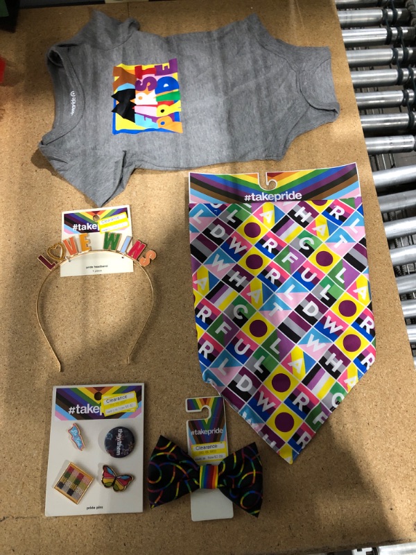 Photo 1 of Assortment of Pride Clothing and Accessories 