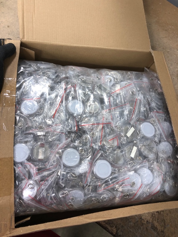 Photo 2 of 450 Pcs Bulk Clear Retractable Badge Reel Clips ID Card Holder Reel with Metal Belt Clip Name Badge Reels Holders for Nurses Teachers Students Office Workers