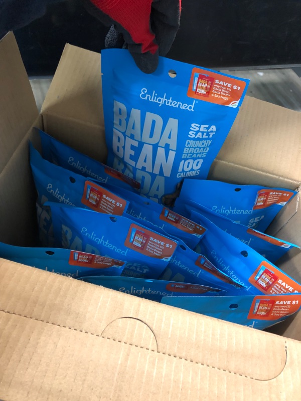 Photo 2 of *EXPIRE Dec 2022*
Bada Bean Bada Boom - Plant-Based Protein, Gluten Free, Vegan, Crunchy Roasted Broad (Fava) Bean Snacks, 100 Calories per Serving, Sea Salt, 4.5 Ounce (Pack of 12)
