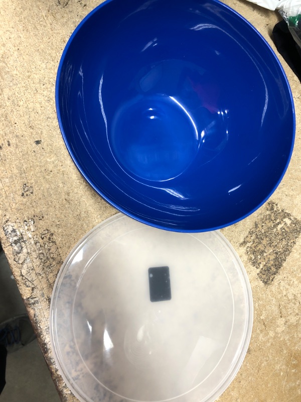 Photo 1 of **USED** Blue Plastic Bowl with Lid