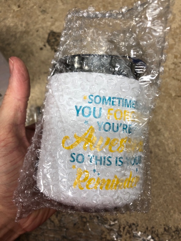 Photo 2 of **NEW**  Inspirational Gifts for Women, Sometimes You Forget That You’re Awesome - Thank You Gifts, Christmas Gifts, Birthday Gifts for Women, Friend, Daughter,Mom,Coworker, 12 Oz Insulated Wine Tumbler(White) Awsome Reminder White