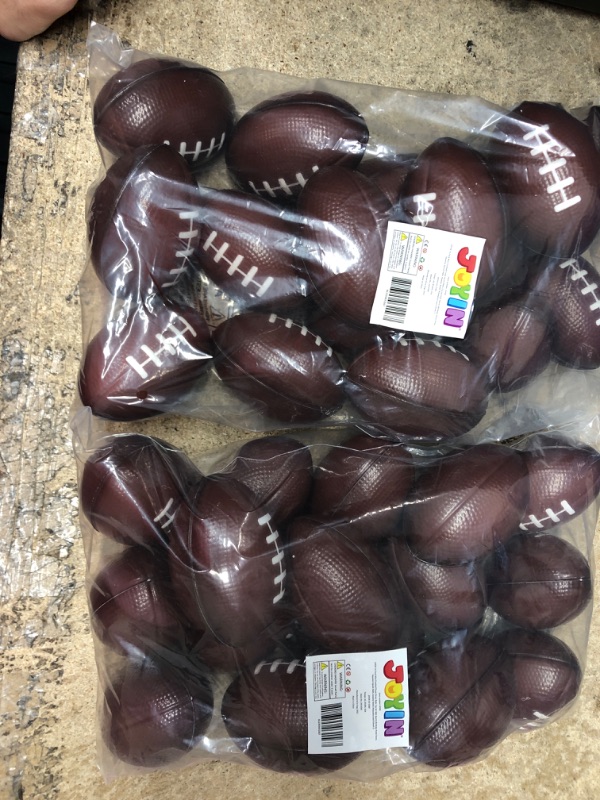 Photo 2 of **NEW/BUNDLE OF 2**   JOYIN 16 Pack 3.25” Mini Football Foam Stress Balls Toy for Kids Sports Birthday Party Favor, Squeeze Squish Balls, Anxiety Relief, Relaxation, Super Bowl LIII Party and School Classroom Prize