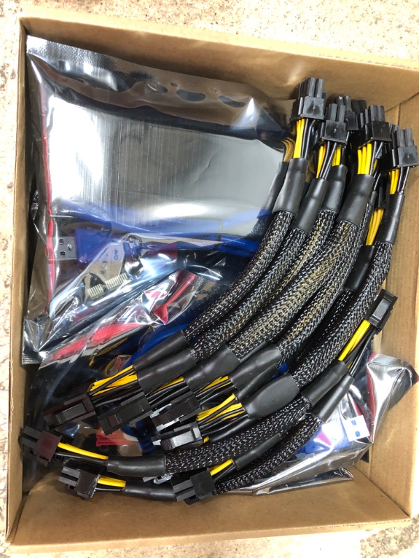 Photo 2 of **NEW** 12 Pieces PCI-e Riser Express Cable Set 1X to 16X GPU Riser Adapter Extension Cable USB 3.0 and VGA 8 Pin Female to Dual 8 Pin Male Splitter Braided Sleeved Cable for Mining Powered Riser Adapter Card