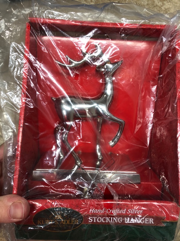 Photo 2 of **USED**  Klikel Metal Silver Reindeer Stocking Holder (Right)