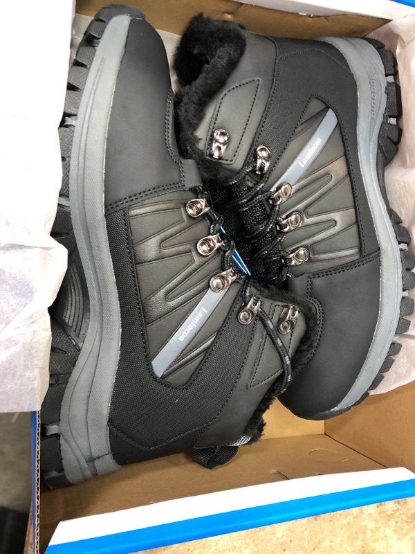 Photo 2 of **NEW** Lamincoa Winter Snow Hiking Boots for Women Warm Faux-fur-lining Anti Slip Trekking Boots Women Size 8 Black