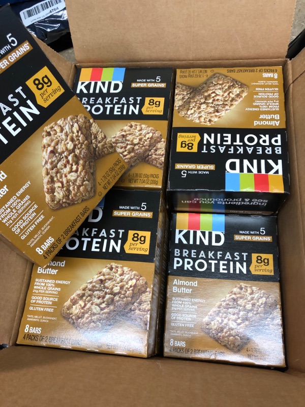 Photo 2 of **NEW/FACTORY SEALED**  KIND Breakfast Protein Bars, Almond Butter, Healthy Snacks, Gluten Free, 8g Protein, 32 Count Expiration Date:03/10/2023