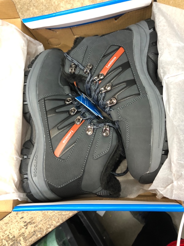 Photo 1 of **NEW** Lamincoa Winter Snow Hiking Boots for Women Warm Faux-fur-lining Anti Slip Trekking Boots Women Size 6.5 Grey