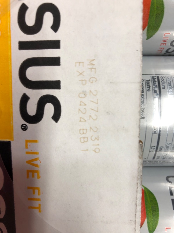 Photo 3 of **NEW/FACTORY SEALED** CELSIUS Peach Mango Green Tea, Functional Essential Energy Drink 12 Fl Oz (Pack of 12) Peach Mango Green Tea 12 Fl Oz (Pack of 12) Expiration Date: 04/2024