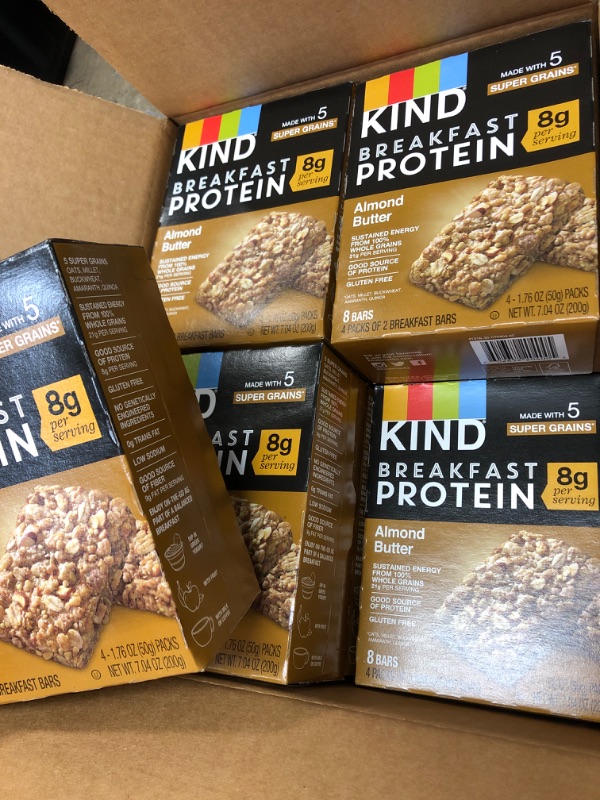 Photo 2 of **NEW/FACTORY SEALED**  KIND Breakfast Protein Bars, Almond Butter, Healthy Snacks, Gluten Free, 8g Protein, 32 Count Expiration Date: 03/10/2023