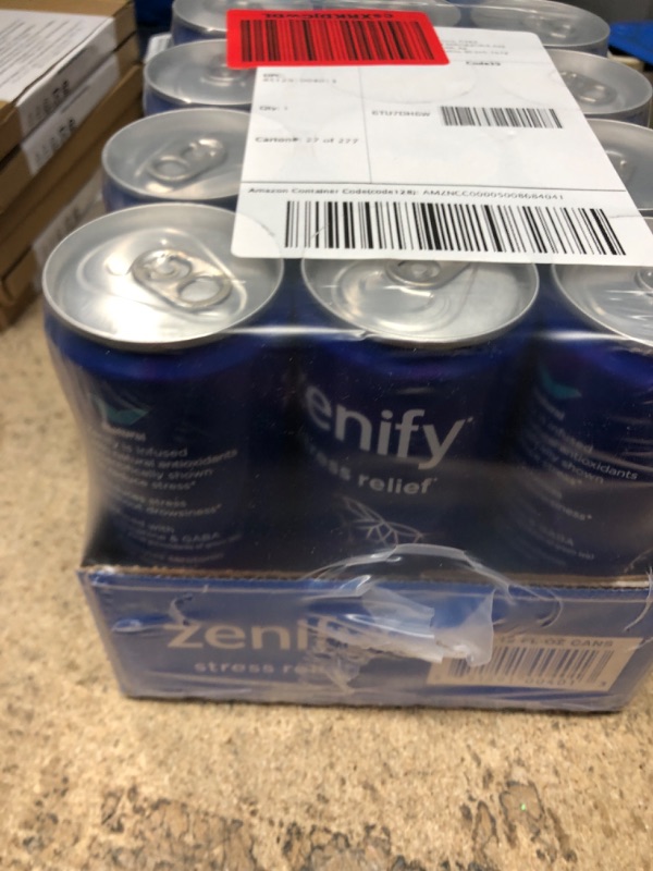 Photo 2 of **NEW/FACTORY SEALED**  Zenify Original All Natural Sparkling Calming Stress Relief Beverage, Formula with L-Theanine, GABA, Vitamin B6, and Glycine, Non-GMO, Gluten-Free, Vegan, 12 Fl Oz, Pack of 12, (2010056) Expiration Date: 03/2023