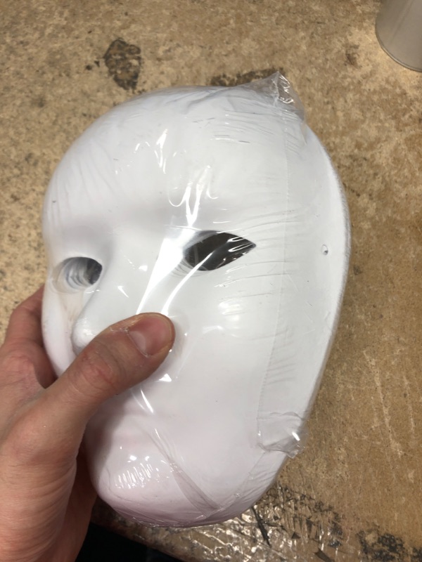 Photo 2 of ***NEW**  14pcs 2 Sizes DIY Full Face Masks with 14pcs Tied Ropes- Men ans Women - White Blank Paintable Paper Mache Masks, Cosplay Masquerade Mask for Halloween Party, Ghost Cosplay, DIY Art Creativity