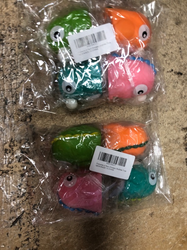 Photo 2 of **NEW/BUNDLE OF 2**   Pinkiwine 4 Pack Dinosaur Spit Bubbles Squeeze Toys for Kids Boys Girls Toddlers Easter Basket Stuffers Gifts