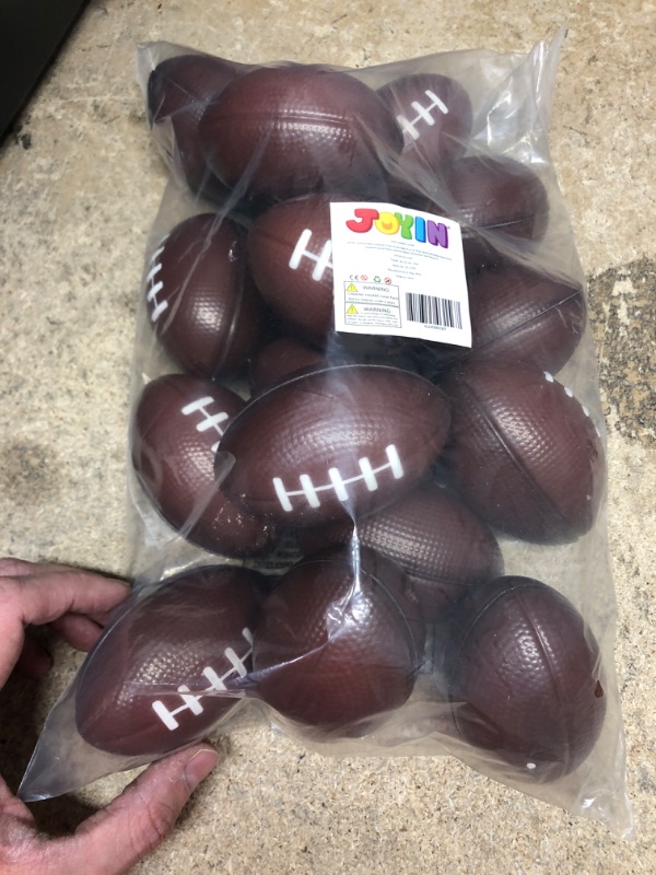 Photo 2 of **NEW**  JOYIN 16 Pack 3.25” Mini Football Foam Stress Balls Toy for Kids Sports Birthday Party Favor, Squeeze Squish Balls, Anxiety Relief, Relaxation, Super Bowl LIII Party and School Classroom Prize