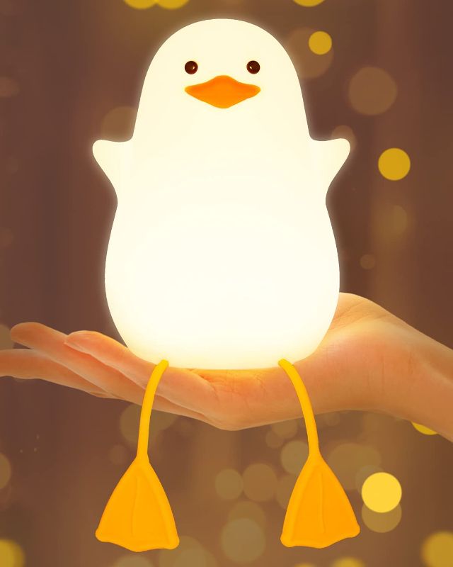 Photo 1 of Amaredom Night Light for Kids with 2 Color Changing Mode & Dimming Function, Rechargeable LED Night Light with 20 Minutes Timer & Tap Control - Cute Duck Shape
