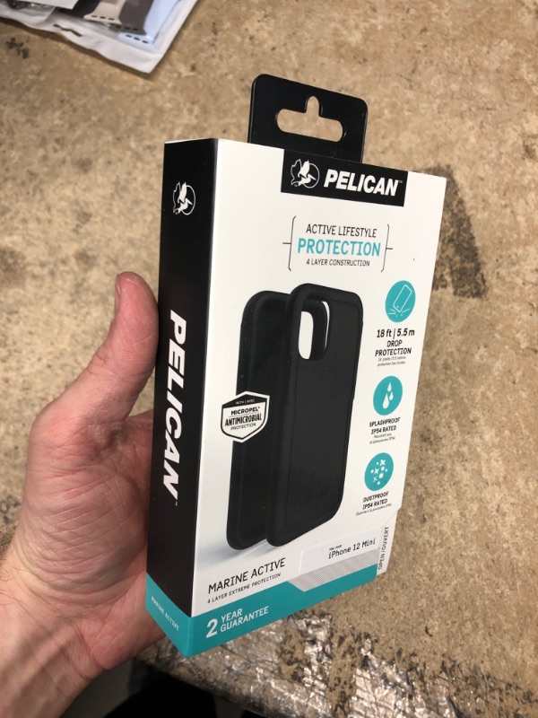 Photo 3 of **NEW**  Pelican - MARINE ACTIVE Series - Case for iPhone 12 Mini (5G) - 18 ft Drop Protection - Lanyard Strap - 5.4 Inch - Black