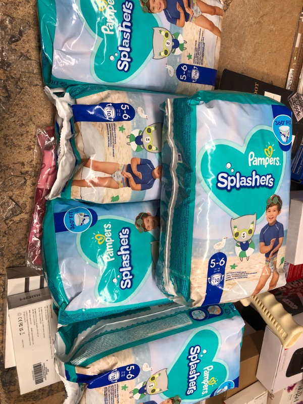 Photo 2 of 5 PACK - Pampers Splashers Swim Diapers Disposable Swim Pants, Large (> 31 lb), 10 Count 10 Count 