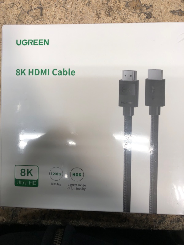 Photo 2 of UGREEN HDMI 2.1 Cable 8K 48Gbps 6.6FT Ultra High Speed 8K HDMI Braided Cord 4K@120Hz 8K@60Hz Support Dynamic HDR eARC Dolby Atmos HDCP Compatible with PS5 PS4 Xbox Roku TV HDTV Blu-ray Projector