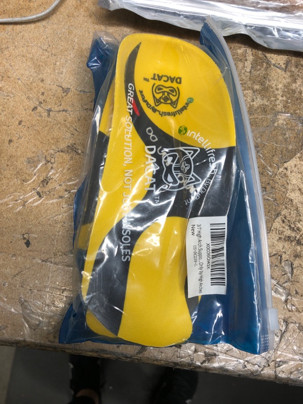 Photo 2 of 3/4 High Arch Support Inserts // Relieves Bunions, Plantar Fasciitis, Heel Pain and Foot Pain Caused Only by High Arches Yellow L:(Men9-11/Women10-12)