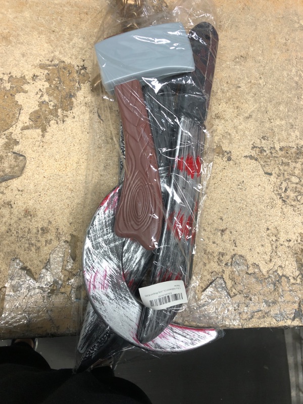 Photo 1 of 5 Pcs Halloween Cosplay Accessories Axe Bloody Weapon Fake Realistic Bleeding Knife Machete Halloween Party Supplies (Axe+Bloody Weapon+Knife)