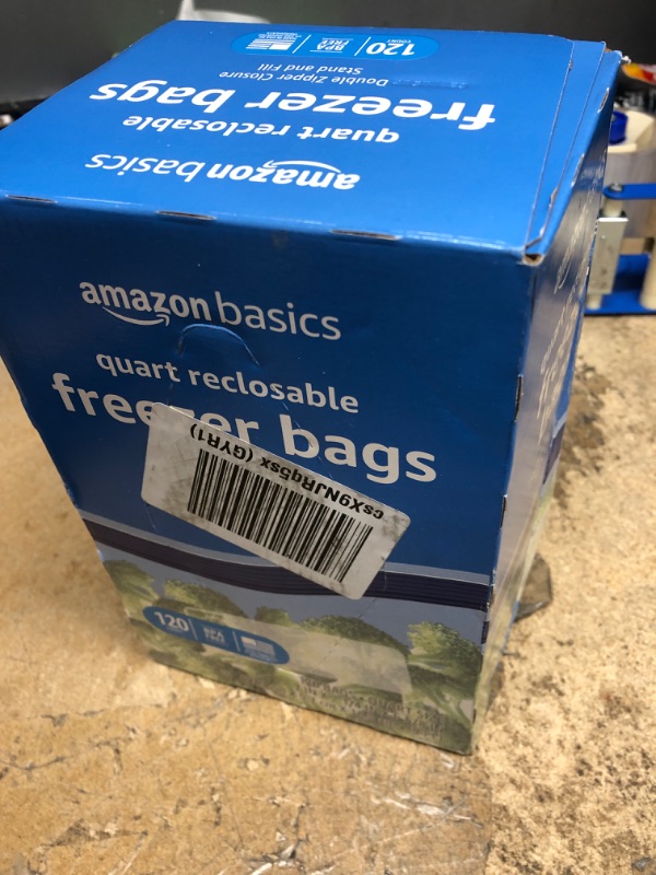 Photo 2 of Amazon Basics Freezer Quart Bags, 120 Count (Previously Solimo)