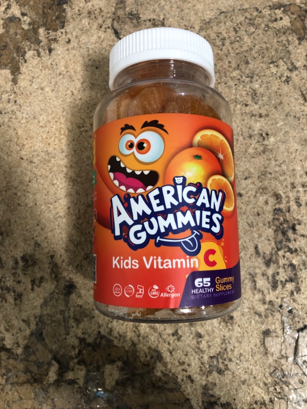 Photo 2 of American Gummies Halal Vitamins C Slices for Kids: Easily Chewable, Delicious Orange Flavors, Boost Immune System, 65 Gummies