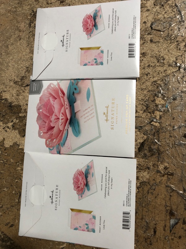 Photo 3 of Hallmark Signature Paper Wonder Pop Up Birthday Card, Anniversary Card, Sweetest Day Card for Women (Pink Rose) Pop Up, Pink Rose 3 pack