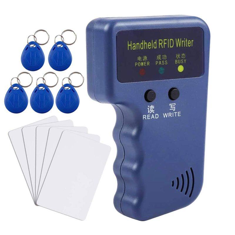 Photo 1 of HERNAS 125KHz RFID Programmer, Upgraded Handheld RFID Reader Writer Duplicator Copier, with 10pcs Rewritable Keychains, EM4100 EM4305 T5577 AWID Supported