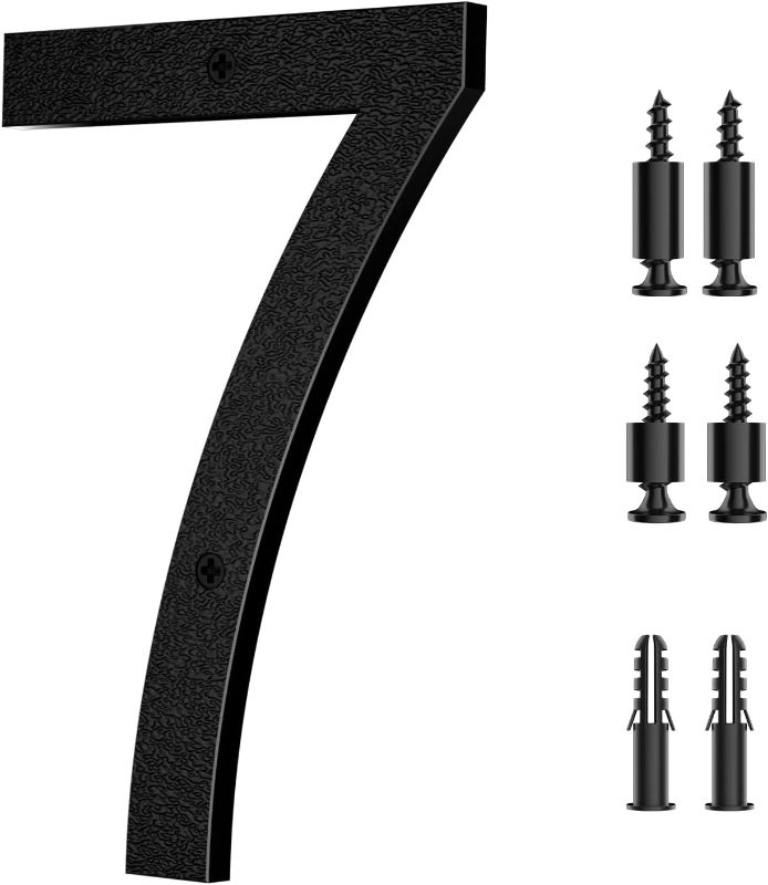 Photo 1 of *PACK OF 2* 8 Inch Large Floating House Numbers, IVERRA Black Modern House Number, Big Plastic Outside Address Numbers for Door Mailbox Street (7)
