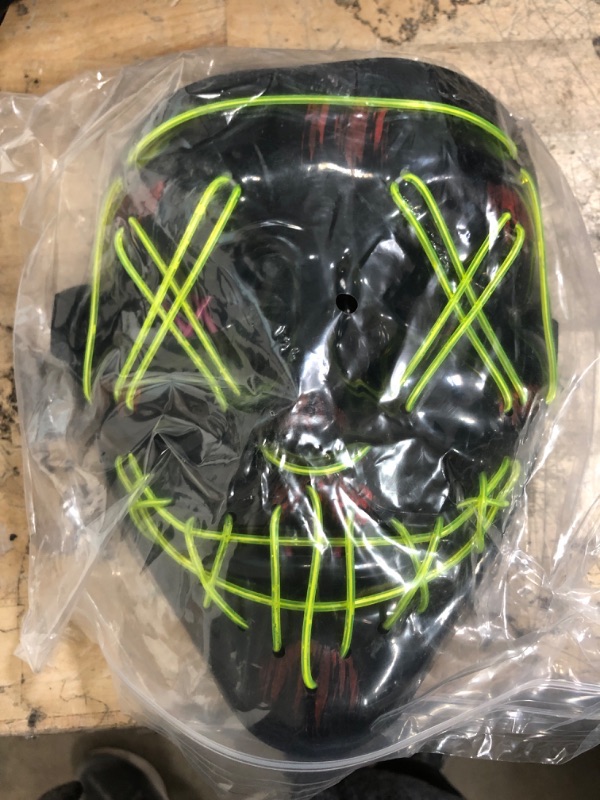 Photo 2 of 2 sets of Halloween LED masks with 3 lighting modes are ideal gifts for Halloween. Fluorescent Green + Purple