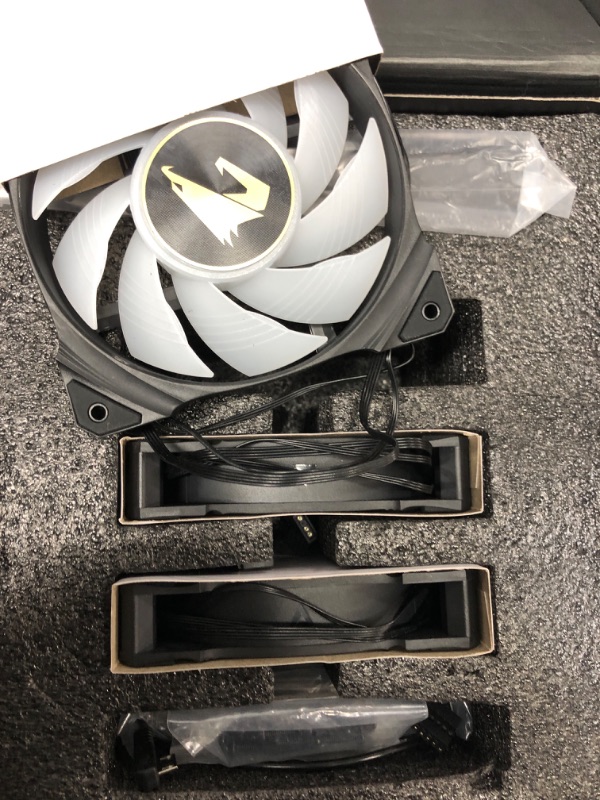 Photo 3 of AORUS WATERFORCE 360 AIO Liquid CPU Cooler, 360mm Radiator with 3x120mm Low Noise ARGB Fans, Rotatable ARGB Lighting Panel Design, Compatible with Intel LGA1700 (GP-AORUS WATERFORCE 360) 360mm WATERFORCE Cooler