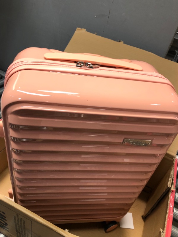 Photo 3 of *COMPLETE SET* Travelers Club Chicago Hardside Expandable Spinner Luggage, Rose Gold, 3 Piece Set Rose Gold 3 Piece Set
