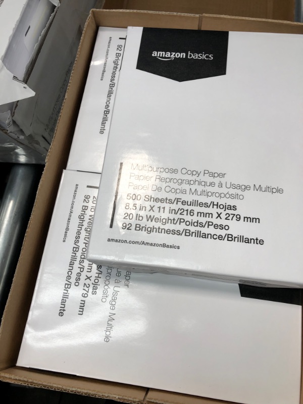 Photo 2 of Amazon Basics Multipurpose Copy Printer Paper, 8.5 x 11 Inch 20Lb Paper - 8 Ream Case (4,000 Sheets), 92 GE Bright White 8 Reams | 4000 Sheets Multipurpose (8.5x11) Paper