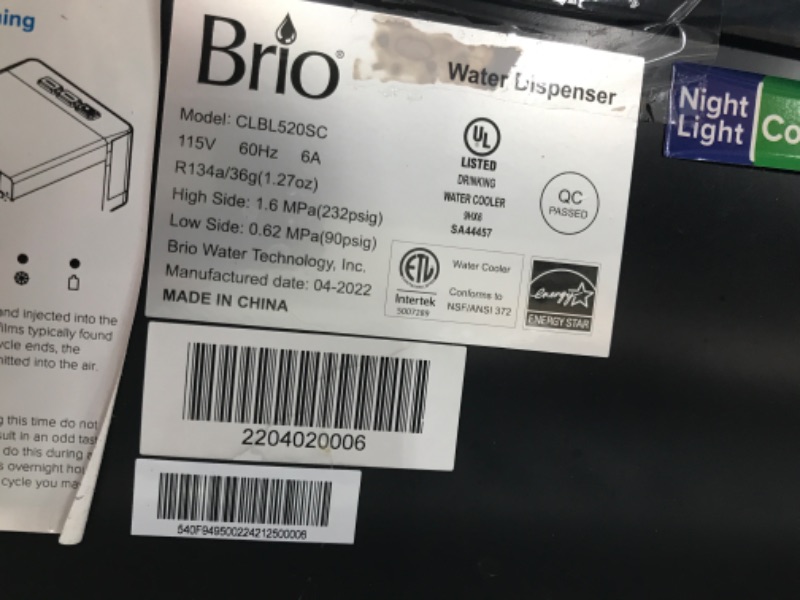 Photo 5 of **SEE NOTES*
Brio Self Cleaning Bottom Loading Water Cooler Water Dispenser - Limited Edition