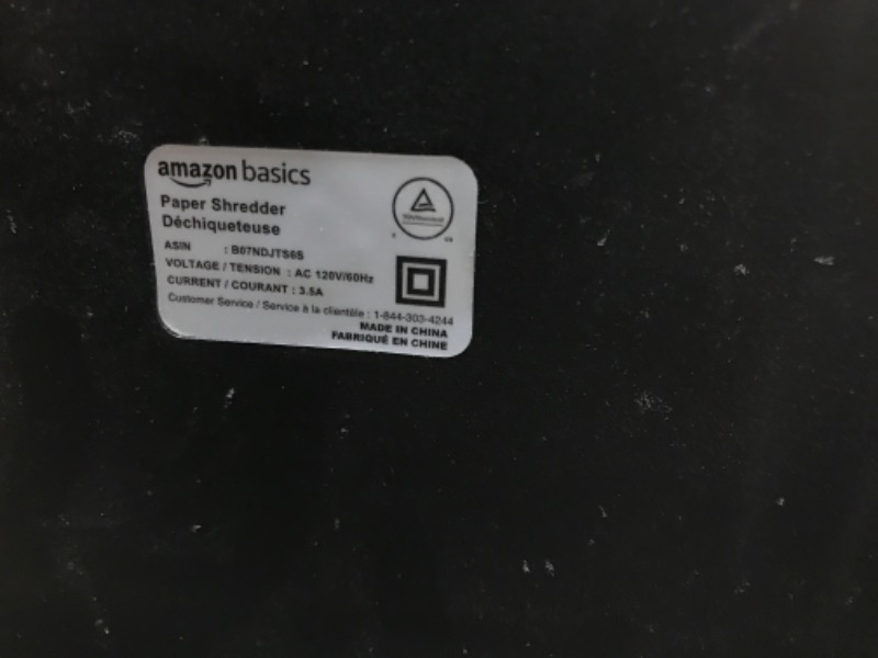 Photo 4 of Amazon Basics 8-Sheet High-Security Micro-Cut Shredder with Pullout Basket 8 Sheet Shredder