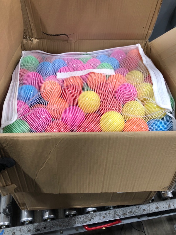 Photo 1 of Amazon Basics BPA Free Crush-Proof Plastic Ball Pit Balls with Storage Bag, Toddlers Kids 12+ Months, 6 Bright Colors - Pack of 400 6 Bright Colors 400 Balls