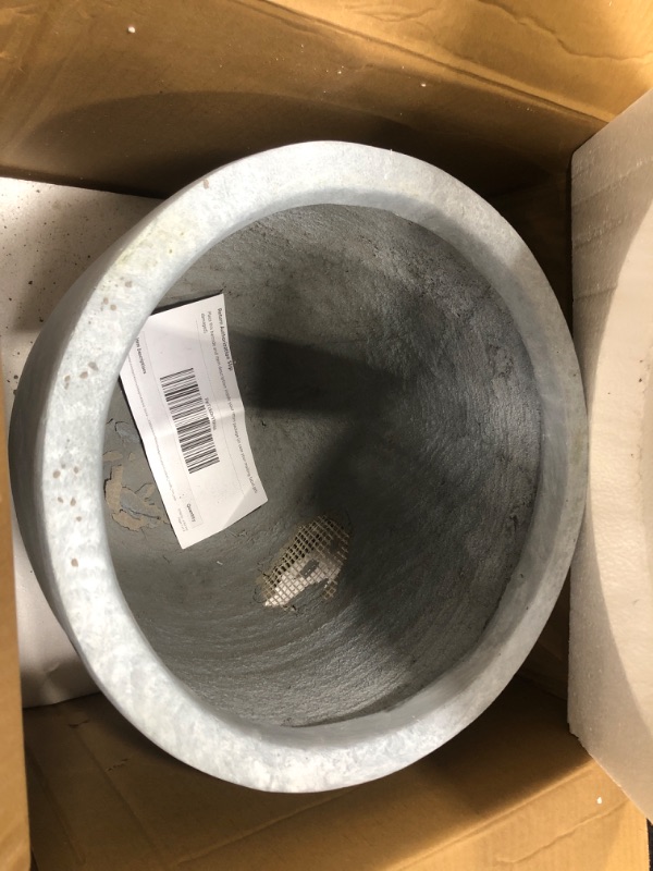 Photo 2 of *damage* Kante RC0050B-C60611 Lightweight Concrete Modern Outdoor Round Planter, 14" W, Slate Gray Slate Gray 14"W