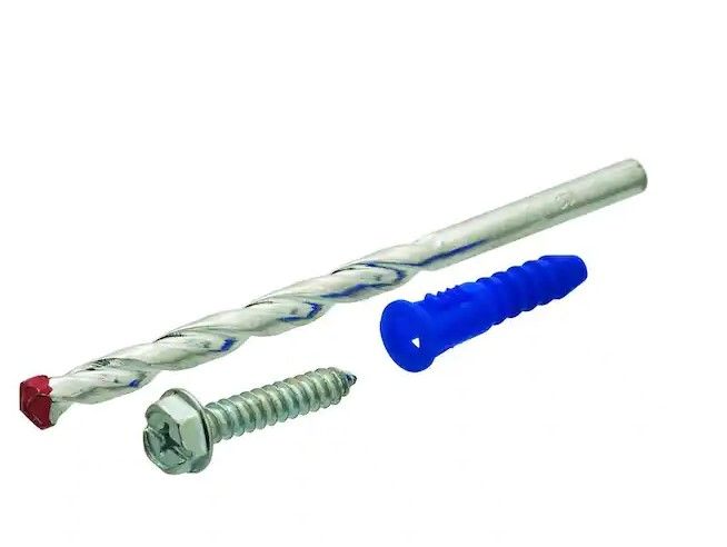 Photo 1 of #10-12 x 1-1/4 in. Blue Ribbed Plastic Anchor Kit with Screws (201-Pieces) - Lot of 5