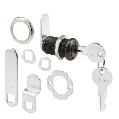 Photo 1 of 1-3/8 in. Classic Bronze Cam Lock
13/16 in., Steel, Brass Plated, Keyed Drawer and Cabinet Cam Lock
