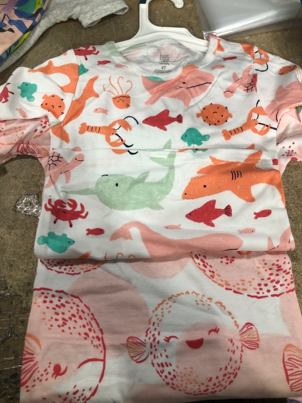 Photo 2 of 4T Toddler Girls' Blowfish Sea Print Pajama Set - Just One You® Made by Carter's Gray/Purple
