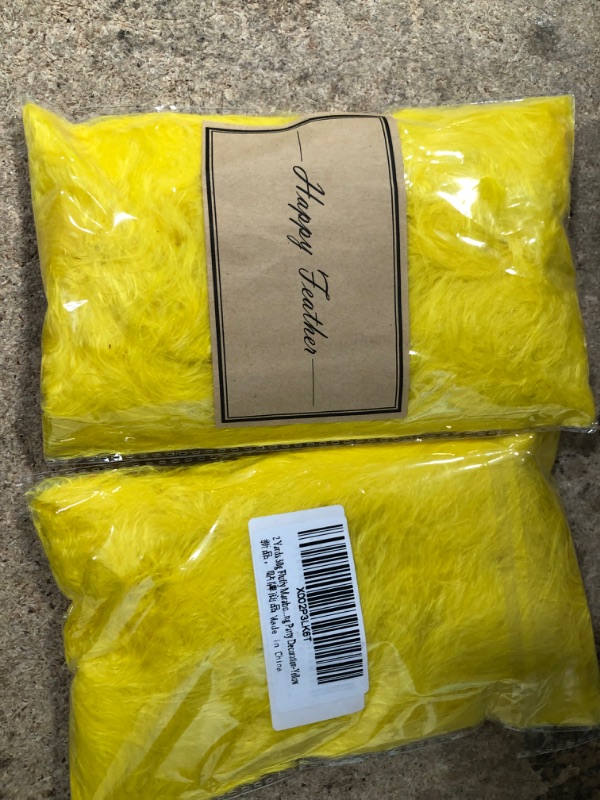 Photo 1 of 2 Yards 30g Fluffy Marabou Feather Boa for DIY Craft Sewing Trim Home Wedding Party Decoration-Yellow yellow 30g (BUNDLE OF TWO) 