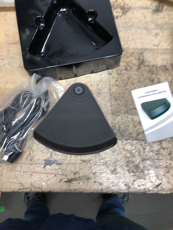 Photo 1 of Bluetooth Speakerphone Conference Microphone Computer Speakers with Microphone USB Speakerphone - 360°Voice Pickup, Bluetooth 5, 24H Call Time Conference Speaker with 3 Mics black