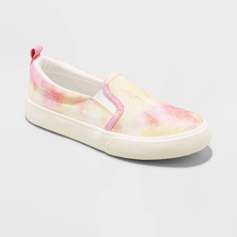 Photo 1 of Girls' Sariah Speckle Tie-Dye Print Slip-on Sneakers - Cat & Jack 4, Multicolored/Tie-Dye
