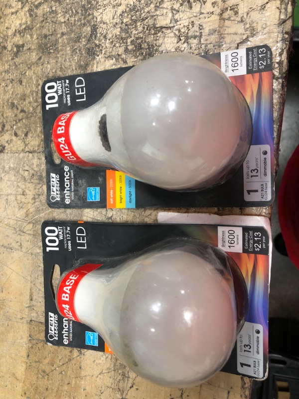 Photo 2 of 2PACK 100-Watt Equivalent A21 Dimmable GU24 Base CEC Color Changing CCT ENERGY STAR 90+ CRI LED Light Bulb (1-Bulb)