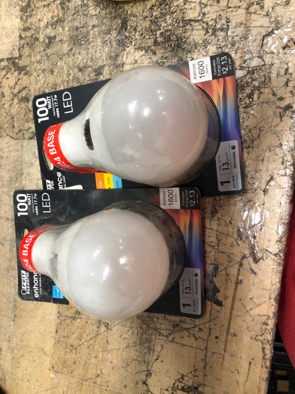 Photo 2 of 2PACK 100-Watt Equivalent A21 Dimmable GU24 Base CEC Color Changing CCT ENERGY STAR 90+ CRI LED Light Bulb (1-Bulb)