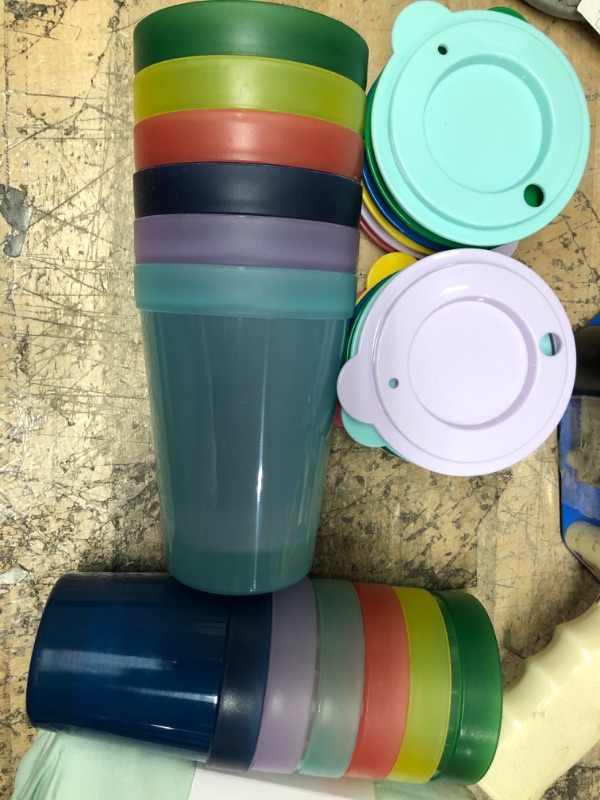 Photo 1 of 12 LIDS, 6 CUPS LID COMPATIBLE, AND 6 SMALL CUPS