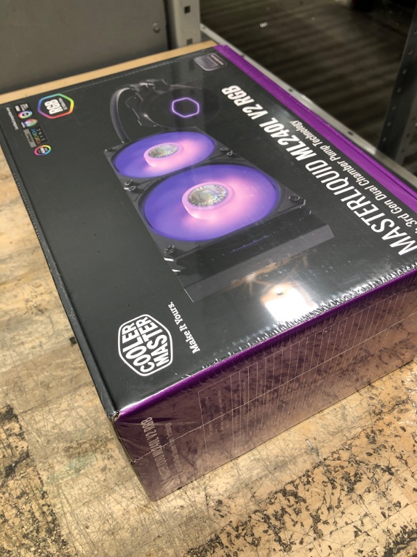 Photo 2 of *SEALED IN PACKAGE*CoolerMaster MasterLiquid ML240L RGB V2, Close-Loop AIO CPU Liquid Cooler, 3rd Gen Dual Chamber Pump, 240 Rad, SickleFlow 120mm PWM, RGB Lighting for AMD Ryzen AM5/AM4/Intel LGA1700*/1200/115X 240mm Radiator ML240L RGB V2