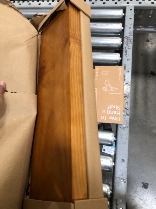 Photo 1 of Homeforia Rustic Farmhouse Floating Shelves - Bathroom Wooden Shelves for Wall Mounted - Thick Industrial Kitchen Wood Shelf - 24 x 6.5 x 1.75 inch - Set of 2 - Honey Oak Color 24 inch Honey Oak
