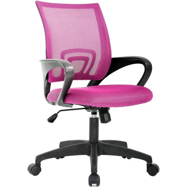 Photo 1 of BestOffice Manager's Chair with Adjustable Height & Lumbar Support, 250 lb. Capacity, Pink
