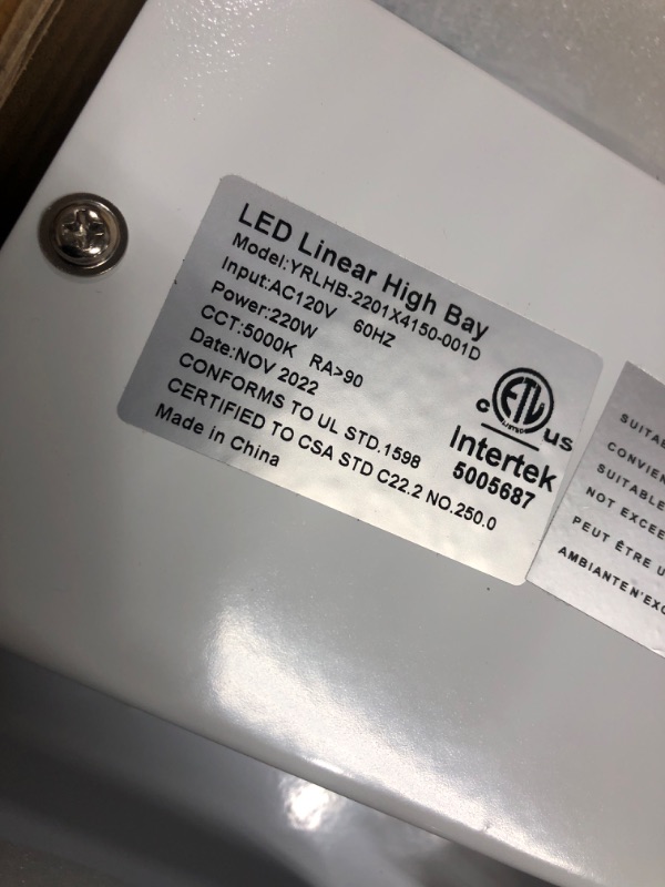 Photo 2 of  LED Linear High Bay Shop Light Fixture, 220W